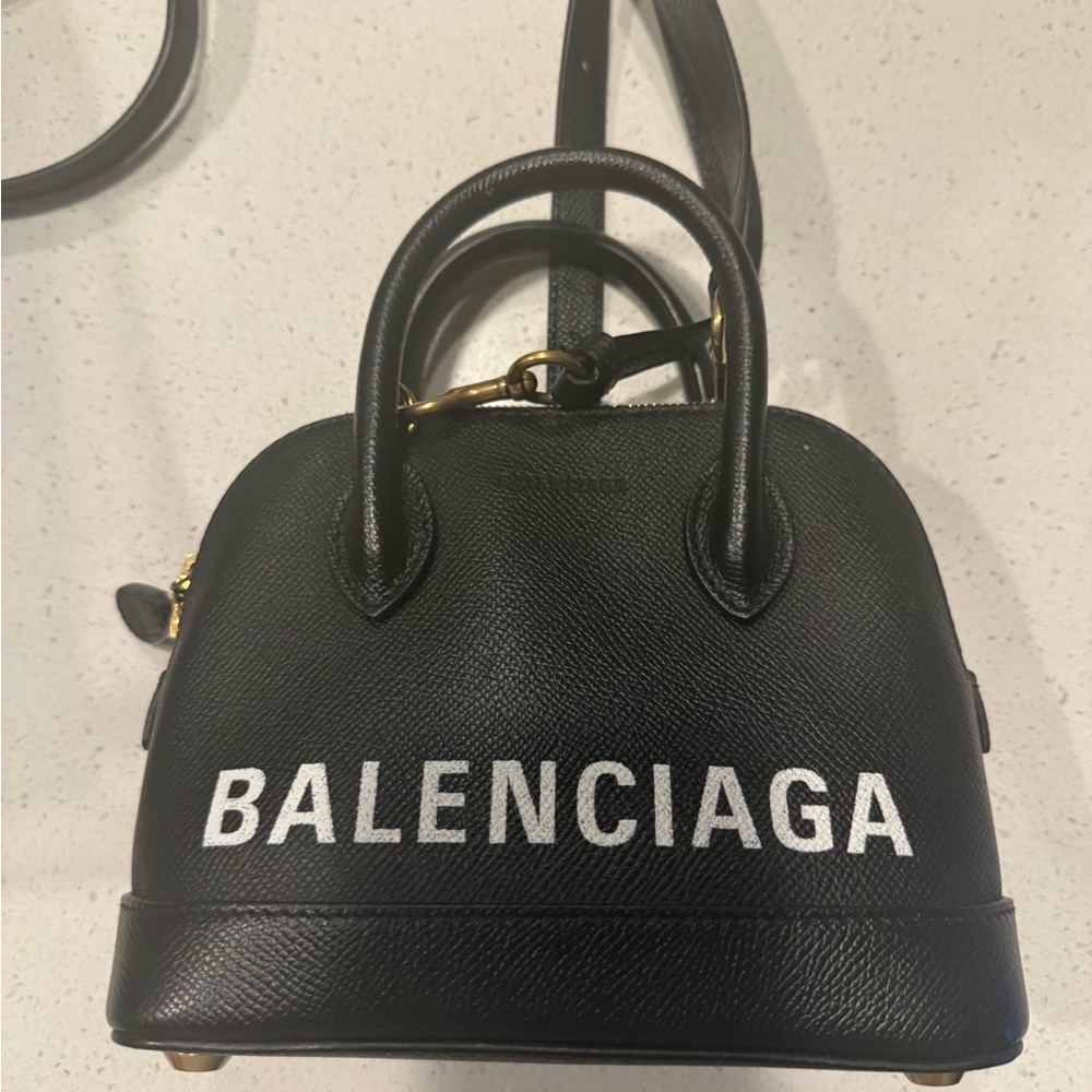 Balenciaga Ville Xxs Top Handle Bag In Black Calfskin Leather - Picture 4 of 8